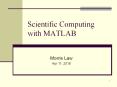 Scientific Computing with MATLAB PowerPoint PPT Presentation