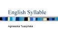 English Syllable PowerPoint PPT Presentation