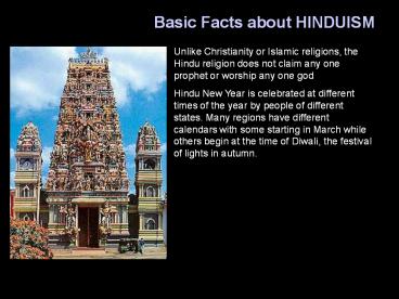 Basic Facts about HINDUISM