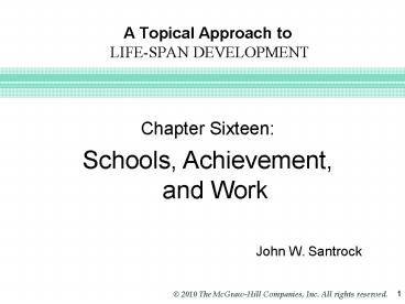 A Topical Approach to LIFE-SPAN DEVELOPMENT