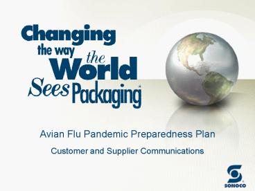 Avian Flu Pandemic Preparedness Plan