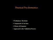 Practical Psychometrics