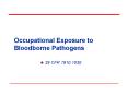 Occupational Exposure to Bloodborne Pathogens PowerPoint PPT Presentation