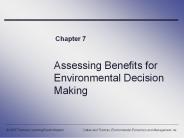 Assessing Benefits for Environmental Decision Making