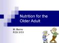 Nutrition for the Older Adult PowerPoint PPT Presentation