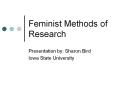 Feminist Methods of Research PowerPoint PPT Presentation