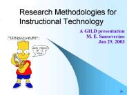 Research Methodologies for Instructional Technology