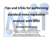 Tips and tricks for performing standard meta-regression analysis with SPSS