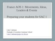 France AOS 1: Movements, Ideas, Leaders