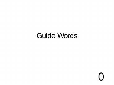 Guide Words