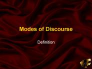 Modes of Discourse
