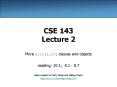 CSE 143 Lecture 2 PowerPoint PPT Presentation