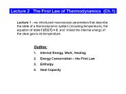 Lecture 2  The First Law of Thermodynamics (Ch.1)