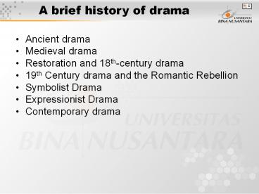 A brief history of drama
