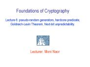 Lecturer: Moni Naor