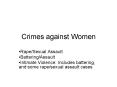 Crimes against Women PowerPoint PPT Presentation