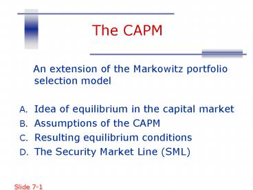 The CAPM