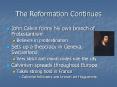 The Reformation Continues PowerPoint PPT Presentation