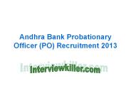 Andhra Bank PO Exam 2013