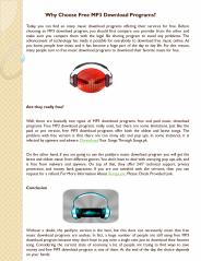 Why Choose Free MP3 Download Programs?