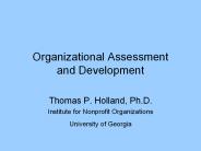 Organizational Assessment   and Development