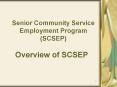 Senior Community Service Employment Program (SCSEP) PowerPoint PPT Presentation