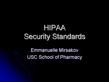 HIPAA Security Standards