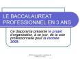 LE BACCALAUREAT PROFESSIONNEL EN 3 ANS PowerPoint PPT Presentation