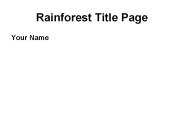 Rainforest Title Page
