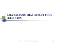 6.01A FACTORS THAT AFFECT FOOD SELECTION PowerPoint PPT Presentation