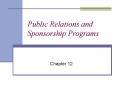 Public Relations and Sponsorship Programs PowerPoint PPT Presentation