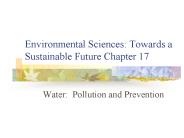 Environmental Sciences: Towards a Sustainable Future Chapter 17