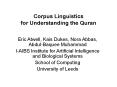 Corpus Linguistics for Understanding the Quran PowerPoint PPT Presentation