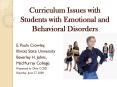 Curriculum Issues with Students with Emotional and Behavioral Disorders PowerPoint PPT Presentation