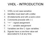 VHDL - INTRODUCTION
