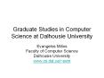 Graduate Studies in Computer Science at Dalhousie University PowerPoint PPT Presentation