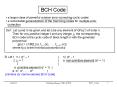 BCH Code PowerPoint PPT Presentation