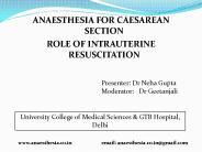 ANAESTHESIA FOR CAESAREAN SECTION