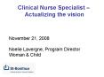 Clinical Nurse Specialists  PowerPoint PPT Presentation