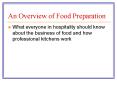 An Overview of Food Preparation PowerPoint PPT Presentation