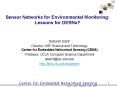 Sensor Networks for Environmental Monitoring: Lessons for DERNs? PowerPoint PPT Presentation