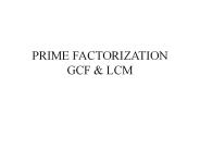 PRIME FACTORIZATION GCF