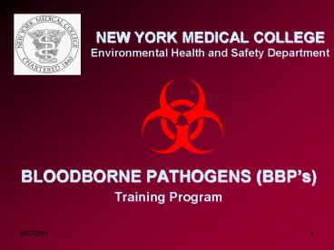 NEW YORK MEDICAL COLLEGE Environmental Health and Safety Department