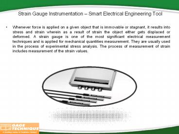 Strain Gauge Instrumentation – Smart Electrical Engineering Tool