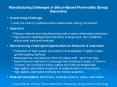 Manufacturing Challenges in Silicon-Based Photovoltaic Energy Generation PowerPoint PPT Presentation