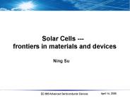 Solar Cells ---