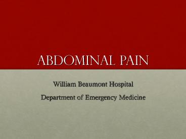 Abdominal Pain