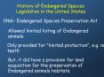 History of Endangered Species Legislation in the United States PowerPoint PPT Presentation