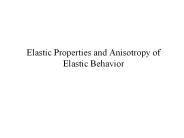 Elastic Properties and Anisotropy of Elastic Behavior