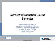 LabVIEW Introduction Course Semester